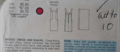 VOGUE 8983  DRESS & SHAWL SIZE 6-8-10  COMPLETE-CUT TO SIZE 10