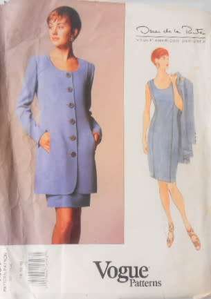 VOGUE 1404 OSCAR DE LA RENTA DRESS-JACKET SIZE 14-16-18 COMPLETE-UNCUT-F/FOLDED