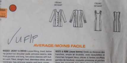 VOGUE 1404 OSCAR DE LA RENTA DRESS-JACKET SIZE 14-16-18 COMPLETE-UNCUT-F/FOLDED