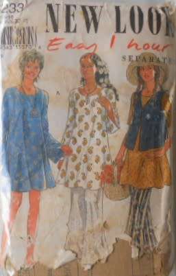 NEW LOOK PATTERNS 6233 DRESS-TOP-PANTS 6-16  COMPLETE- WORN PK - ZIPLOC BAG