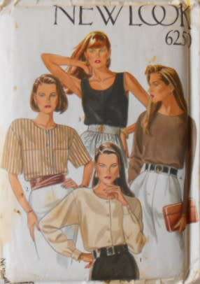NEW LOOK PATTERNS 6250 SET OF TOPS SIZE 8-18  COMPLETE-UNCUT-F/FOLDED