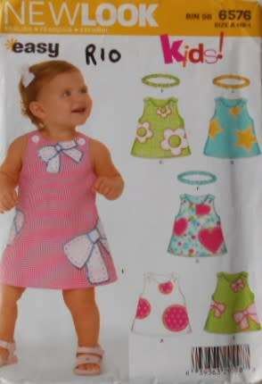 NEW LOOK 6576 BABIES DRESS SIZE NB-S-M-L (7-24 LB) SEE LISTING