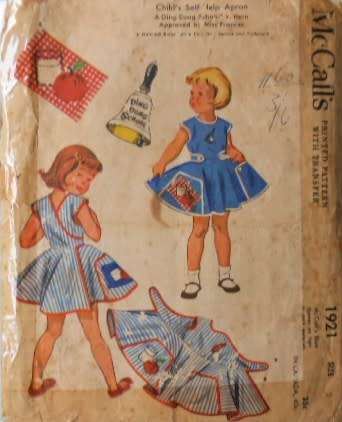 VINTAGE McCALLS 1921 CHILD SELF HELP APRON SIZE 2 YEARS COMPLETE