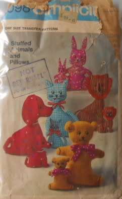 SIMPLICITY STUFFED ANIMALS & PILLOW TOYS - NO INSTRUCTIONS