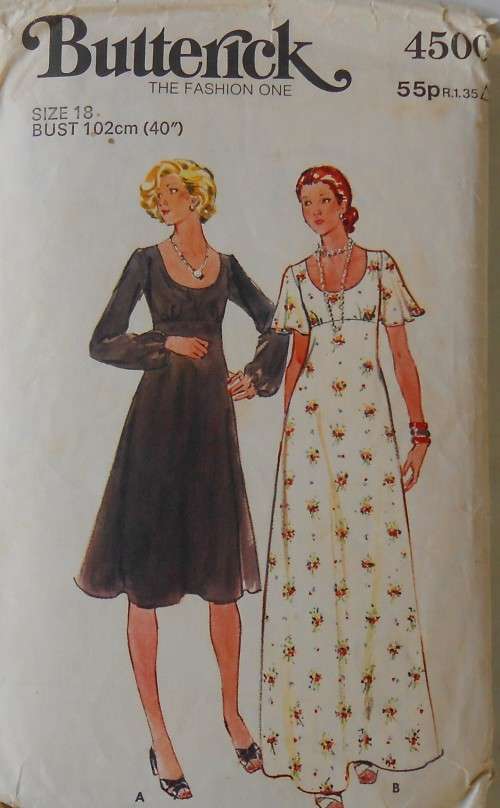 VINTAGE BUTTERICK 4500 EVENING DRESS SIZE 18 BUST 102 CM COMPLETE