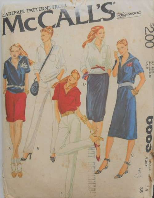 McCALLS 6663 TOP-SKIRT-PANTS-SHORTS SIZE 14 BUST 36 COMPLETE-UNCUT-F/FOLDED