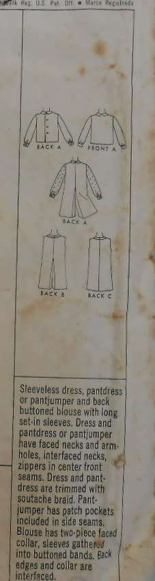 VINTAGE McCALLS 8863 GIRLS DRESS-PANTSDRESS-PANTS-PINAFORE-BLOUSE SIZE 12 YEARS  COMPLETE