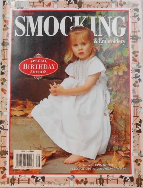 SMOCKING & EMBROIDERY-ISSUE 29-1994  SPECIAL BIRTHDAY EDITION 68 PAGE MAGAZINE WITH PULLOUT PATTERNS