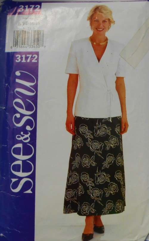 BUTTERICK 3172 JACKET & SKIRT SIZE B 14-6-18 COMPLETE