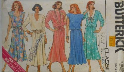 BUTTERICK 3955 PULLOVER DRESS SIZE 14-16-18 COMPLETE