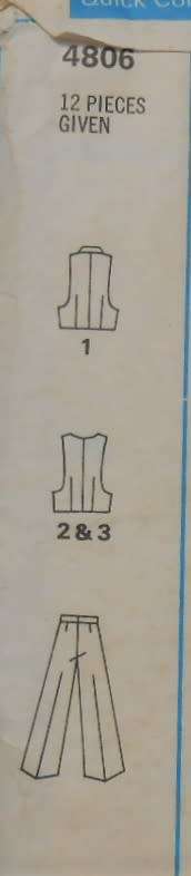 STYLE 4806 MENS WAISTCOAT & PANTS SIZE 36  COMPLETE - SEE LISTING