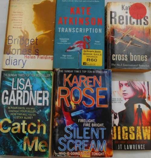 SIX DIFFERENT AUTHORS -CRIME FICTION - ONE PRICE FOR ALL SIX TITLES