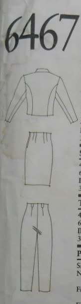 NEW LOOK PATTERNS 6467 SHORT JACKET-SKIRT-PANTS SIZE 8-18 COMPLETE