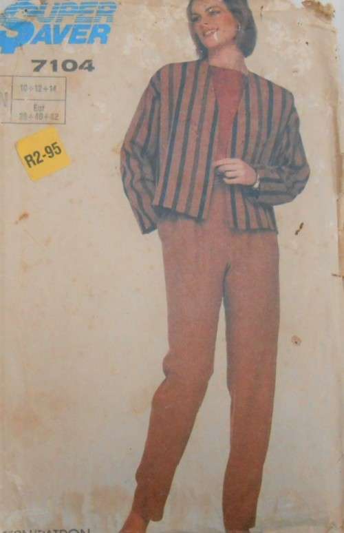 SIMPLICITY PATTERNS 7104 PULL ON PANTS-PULLOVER TOP-UNLINED JACKET SIZE N 10-12-14 SEE LISTING