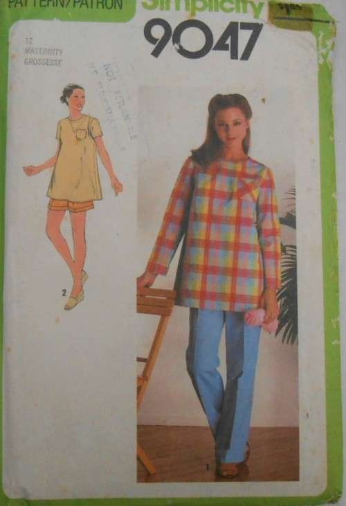 SIMPLICITY 9047 MATERNITY PULLOVER TOP-PANTS-SHORTS SIZE 12 COMPLETE