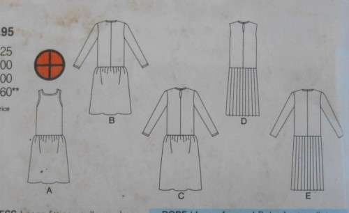 BUTTERICK 3627 LOOSE FITTING PULLOVER DRESS SIZE 14 COMPLETE-PART CUT