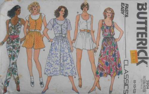 BUTTERICK 3904 JACKET-SKIRT-PANTS-SHORTS-TOP SIZE 8-10-12 COMPLETE