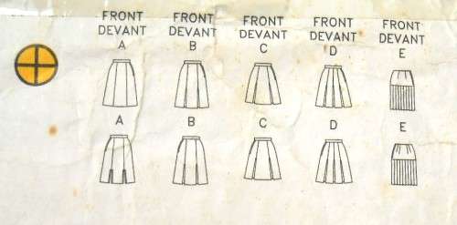 BUTTERICK 5809 SET OF SKIRTS SIZE 10-12 COMPLETE