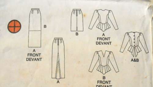 BUTTERICK 5885 STUNNING TOP & SKIRT SIZE 8-10-12 COMPLETE