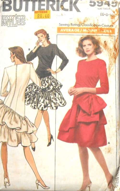 BUTTERICK 5945 STUNNING CLOSE FITTING DRESS SIZE 6-8-10 COMPLETE