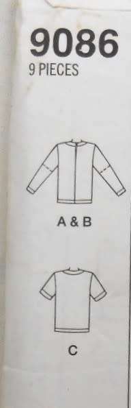 SIMPLICITY 9086 PULLOVER TOPS SIZE 12-14-16-18 COMPLETE CUT TO SIZE 18