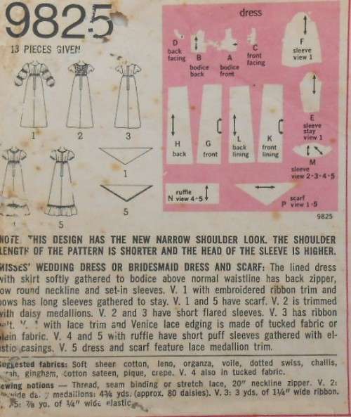 SIMPLICITY 9825 WEDDING OR BRIDESMAID DRESS SIZE 12 COMPLETE-ZIPLOC