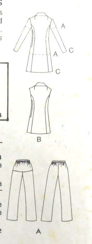 VINTAGE BUTTERICK 6519 MATERNITY DRESS-PANTS SIZE 10 BUST 32 1/2 COMPLETE-UNCUT-F/FOLDED