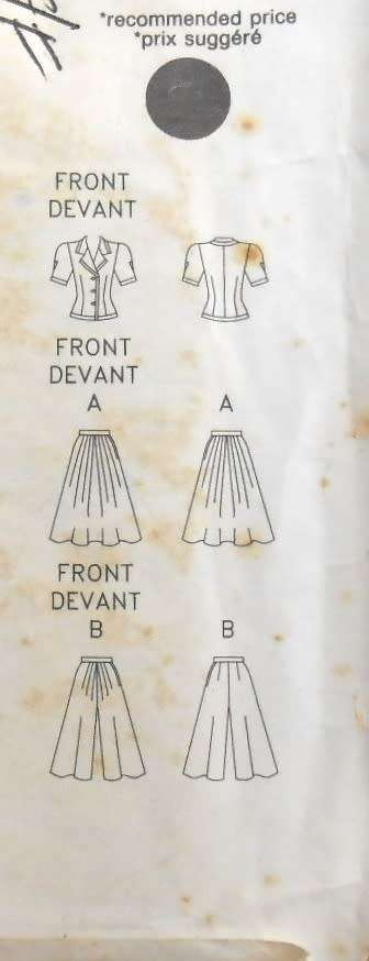 BUTTERICK 6574 TOP-SKIRT-SPLIT SKIRT SIZE 12-14-16 COMPLETE-UNCUT-F/FOLDED