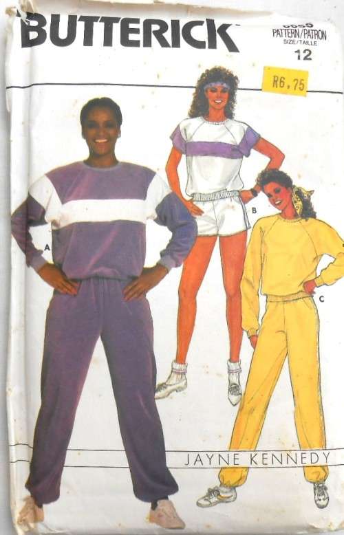 BUTTERICK 6655 TRACKSUIT-PANTS-TOP-SHORTS SIZE 12 COMPLETE