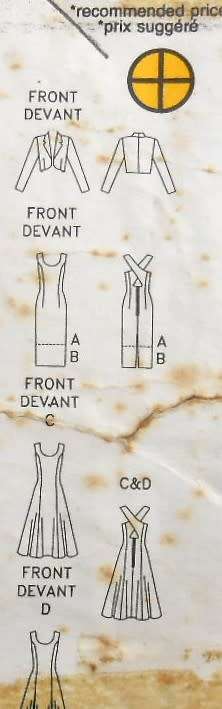 BUTTERICK 6840 SLIGHT FLARED DRESS+ BOLERO JACKET SIZE 6-8-10-12 COMPLETE-ZIPLOC