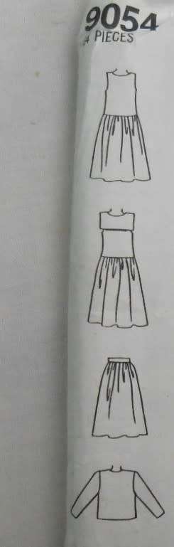 SIMPLICITY CRAFTS 9054 DRESS-PINAFORE-SKIRT-LINED JACKET TO DECORATE SIZE  10-12-14 COMPLETE F/F