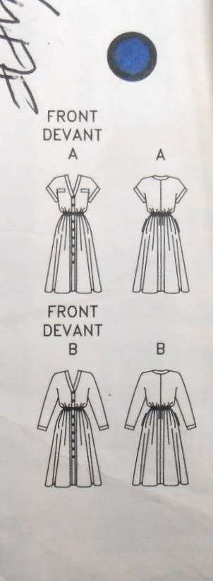 VOGUE 7772 VERY LOOSE FRONT BUTTON DRESS SIZE 14-16-18 COMPLETE-UNCUT-F/FOLDED