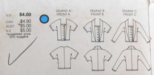 VOGUE 8984 LOOSE FITTING BLOUSE WITH ATTACHED CAMISOLE SIZE 10 COMPLETE-ZIPLOC