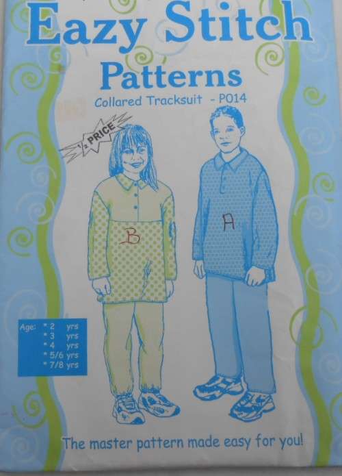 EASY STITCH PATTERN P014 COLLARED TRACKSUIT SIZES 2-8 YRS COMPLETE-CUT