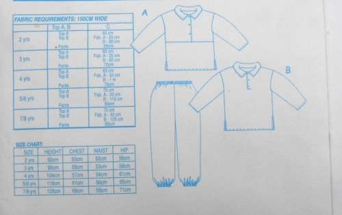 EASY STITCH PATTERN P014 COLLARED TRACKSUIT SIZES 2-8 YRS COMPLETE-CUT