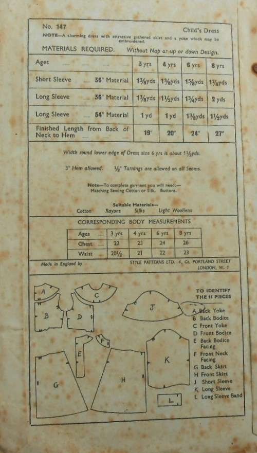 VINTAGE STYLE PRINT 147 GIRLS DRESS SIZE 3-4-6-8 YEARS SEE LISTING-ZIPLOC BAG