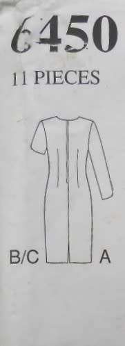 NEW LOOK PATTERNS 6450 DRESS WITH MOCK WAISTCOAT FRONT SIZES 8-18 COMPLETE