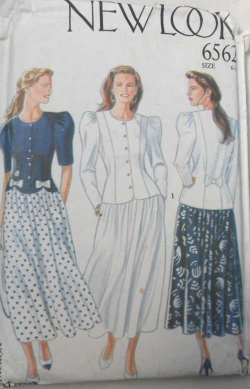 NEW LOOK PATTERNS 6562 TWO PIECE DRESS-TOP-SKIRT SIZES 6-18 COMPLETE-PART CUT