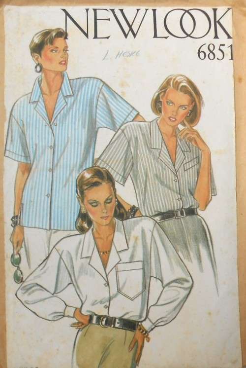 NEW LOOK PATTERNS 6851 SET OF TOPS SIZES 8-18 COMPLETE-ENVELOPE