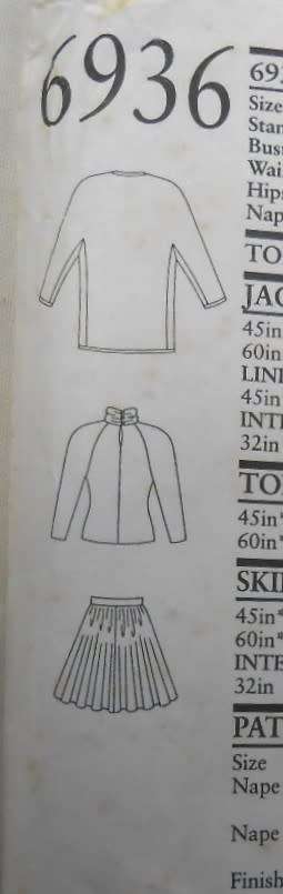 NEW LOOK PATTERNS 6936  JACKET-POLO TOP-SKIRT SIZE  8-18 COMPLETE-PART CUT TO 18