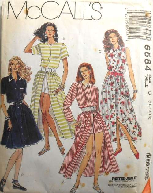 McCALLS 6584 DRESS-SHORTS SIZE C 10-12-14 COMPLETE