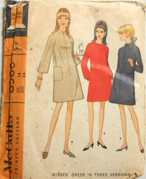 VINTAGE McCALLS 8906  DRESS IN 3 VERSIONS SIZE 14 BUST 34 COMPLETE