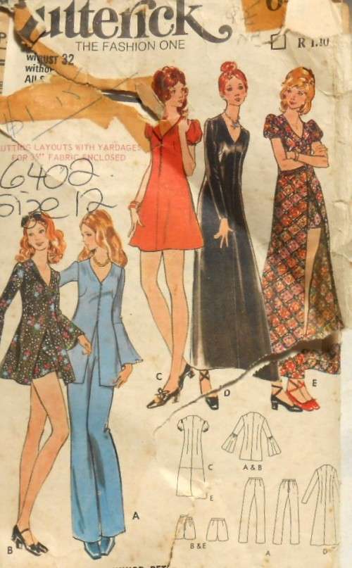 BUTTERICK 6402 DRESS-TUNIC-PANTS-SHORTS SIZE 12 COMPLETE