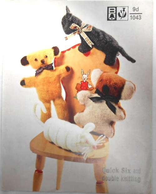 SCOTCH WOOL SHOPS 1043 NURSERY FAVOURITES-TEDDY BEAR-SCOTTIE-MOUSE