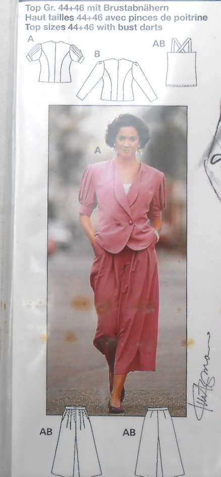 BURDA 4819 - JACKET-TOP-PANTS  SIZE 10-20 COMPLETE-UNCUT-F/FOLDED-SEALED