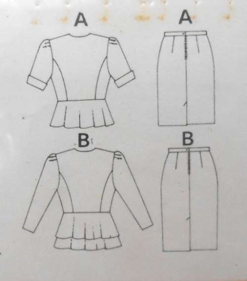 BURDA 5281 - TWO PIECE DRESS-TOP & SKIRT SIZE 10-20 COMPLETE-UNCUT-F/FOLDED