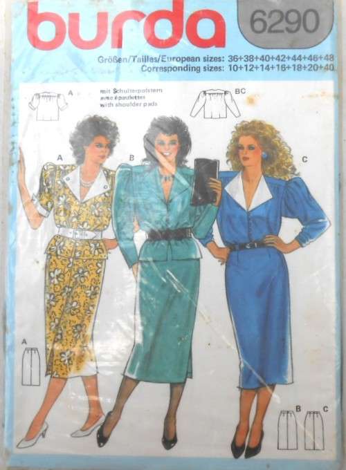 BURDA 6290 - TOP-SKIRT SIZE 10-40 COMPLETE-PART CUT