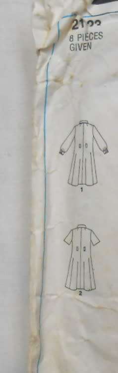 VINTAGE STYLE 2123 SLIGHTLY FLARED DRESS SIZE 18 & 20 BUST 102 & 107 CM COMPLETE-ZIPLOC