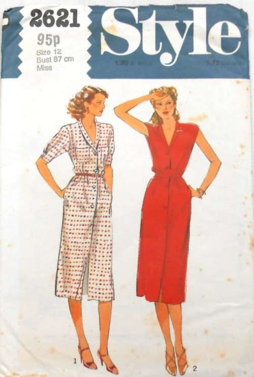 STYLE 2621 FRONT BUTTON DRESS SIZE 12 BUST 87 CM COMPLETE