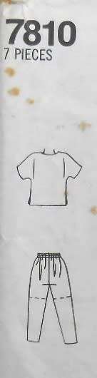 SIMPLICITY 7810 LOOSE FITTING TOP-PANTS OR SHORTS SIZE 6-18 COMPLETE